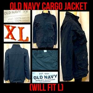 Size XL (fits smaller)- Old Navy Black Cargo Jacket